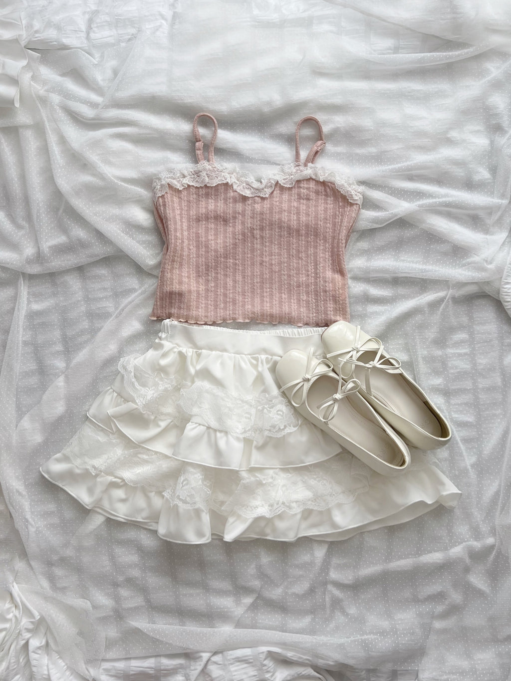 Shoujo Camisole Set Cardigan (Pink)