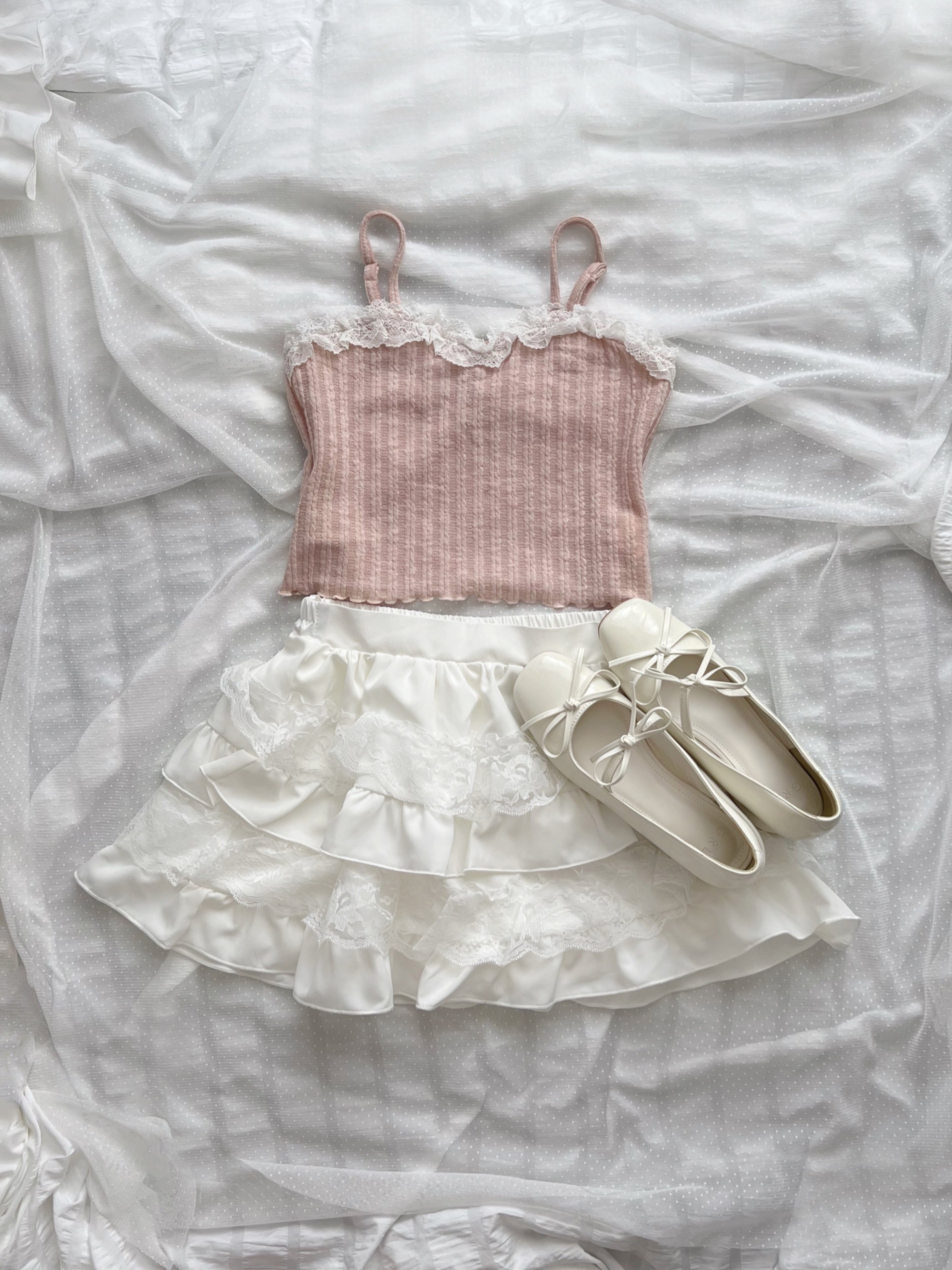 Shoujo Camisole Set Cardigan (Pink)