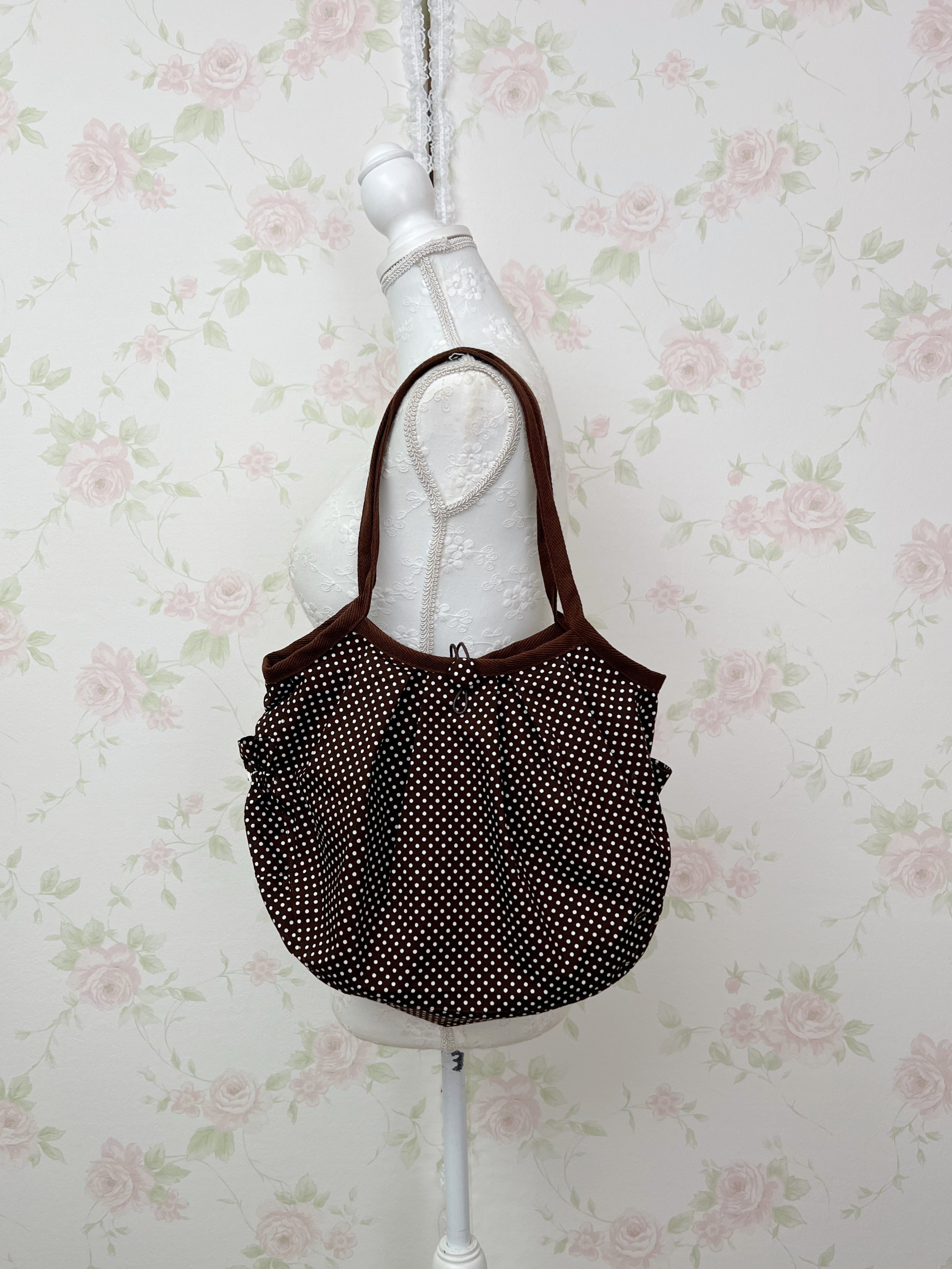 Kirallum Tokyo Handmade Polka Dot Balloon Bag (Chocolate)