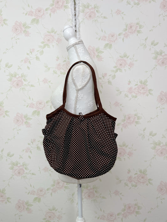 Kirallum Tokyo Handmade Polka Dot Balloon Bag (Chocolate)