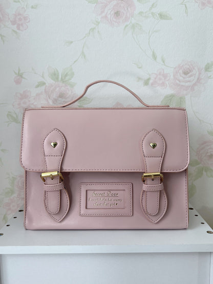 (35% OFF) 2 Way Heart Studs Hand Shoulder Bag (Pink)