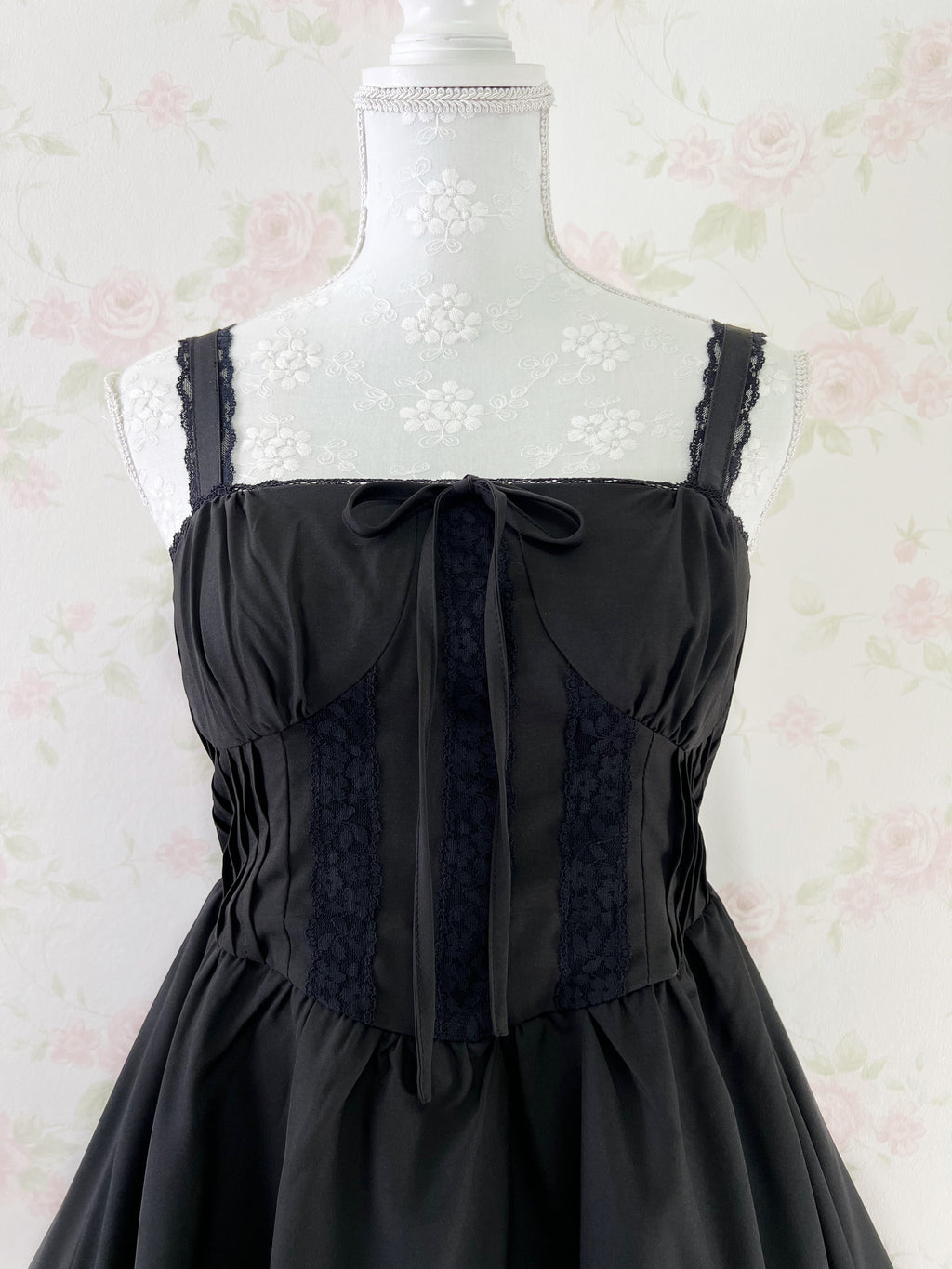 Corset Style A Line Dress (Black)