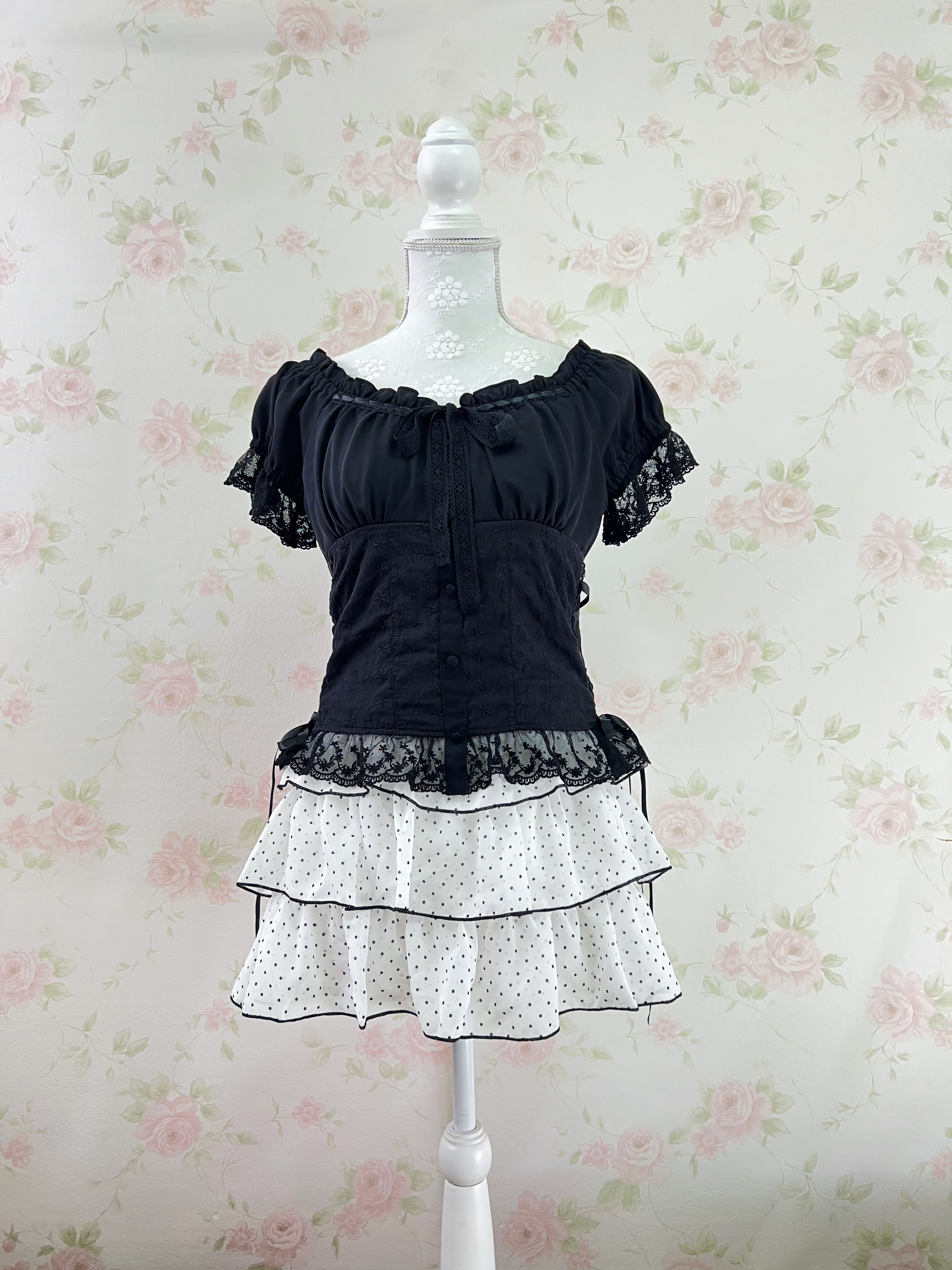 Polka Dot Layered Sukapan(White)