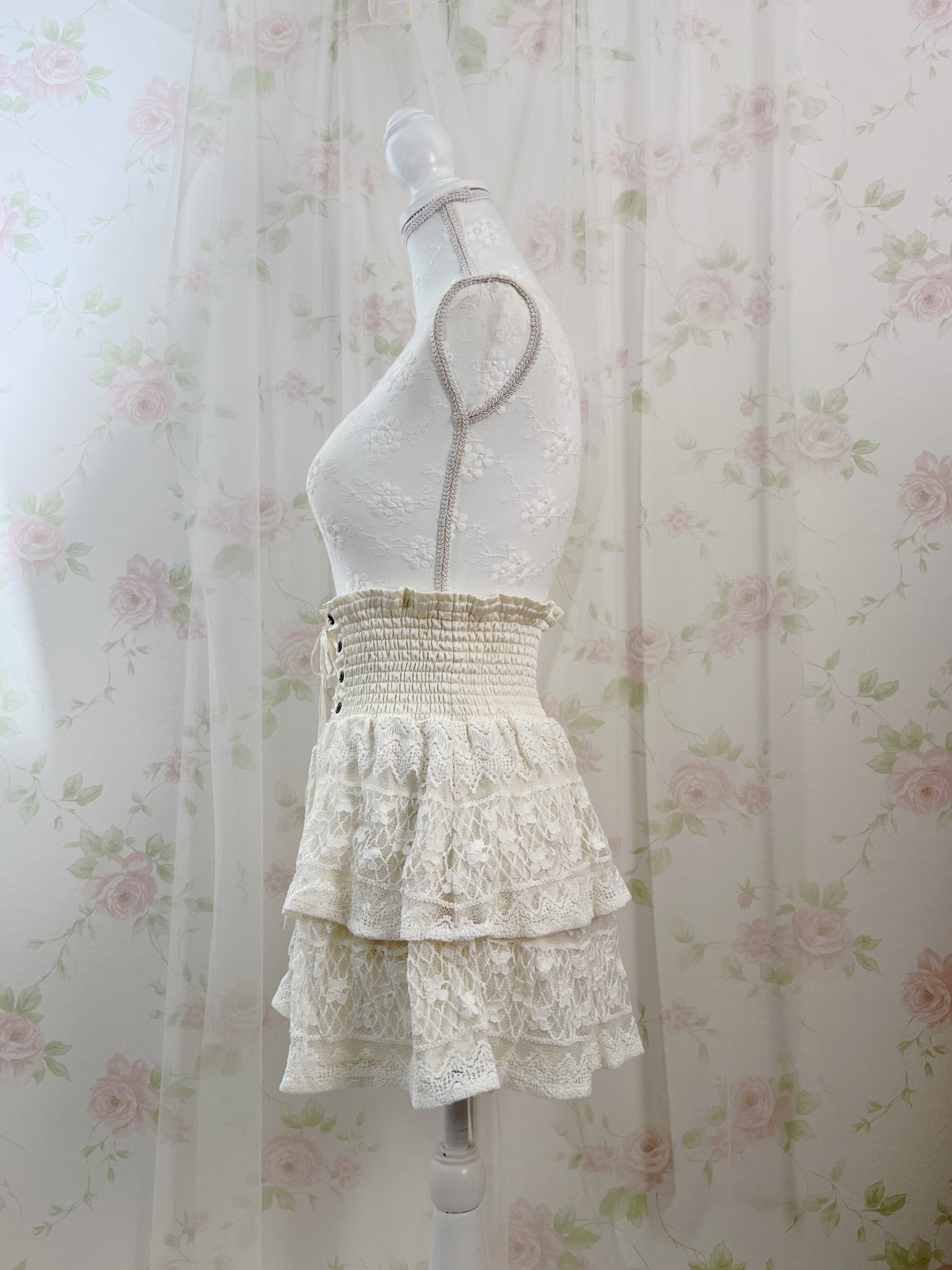 Peach John Crocheted Skirt (Ivory)