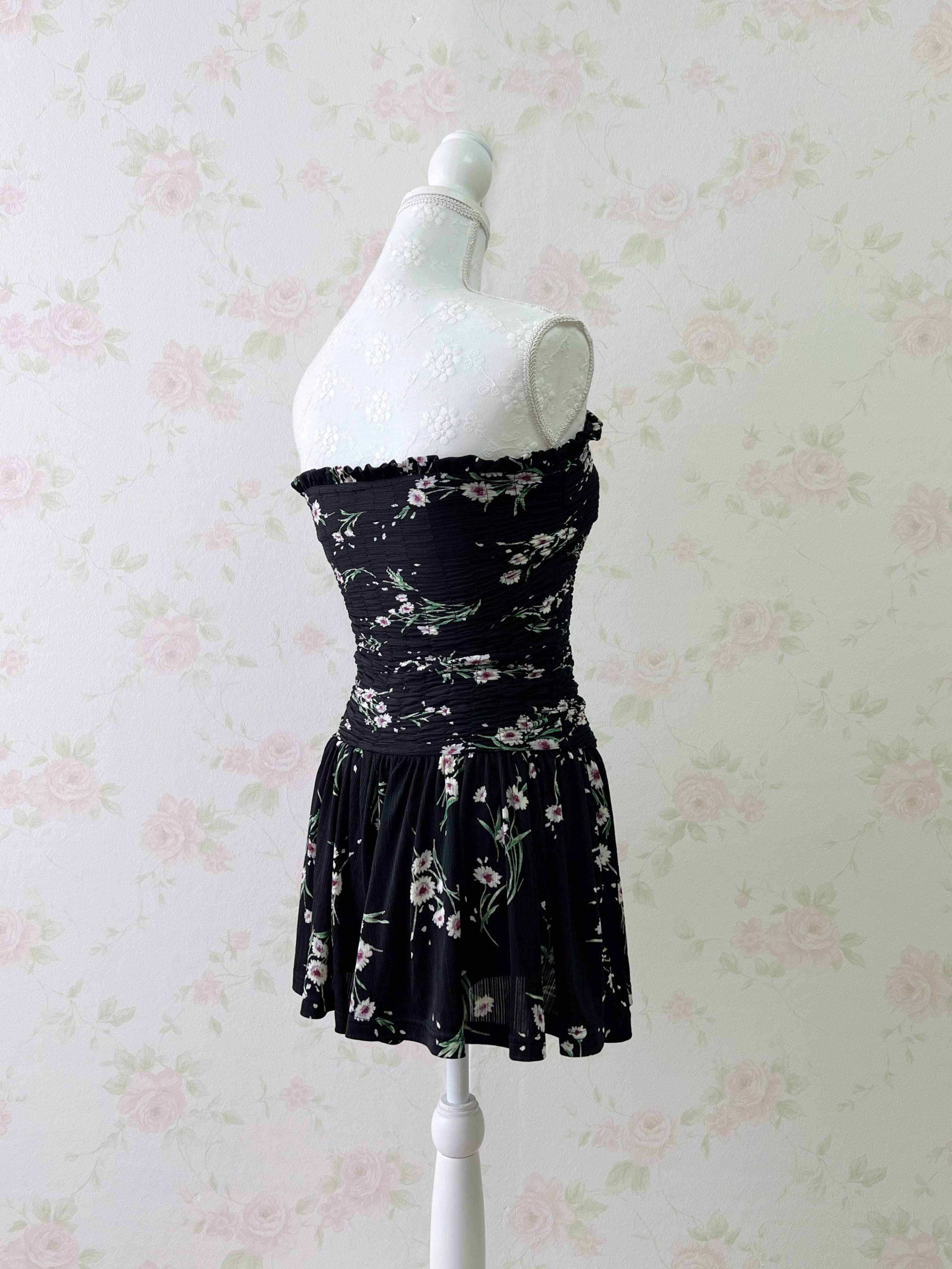 Snidel Floral Flare Bare Top Dress