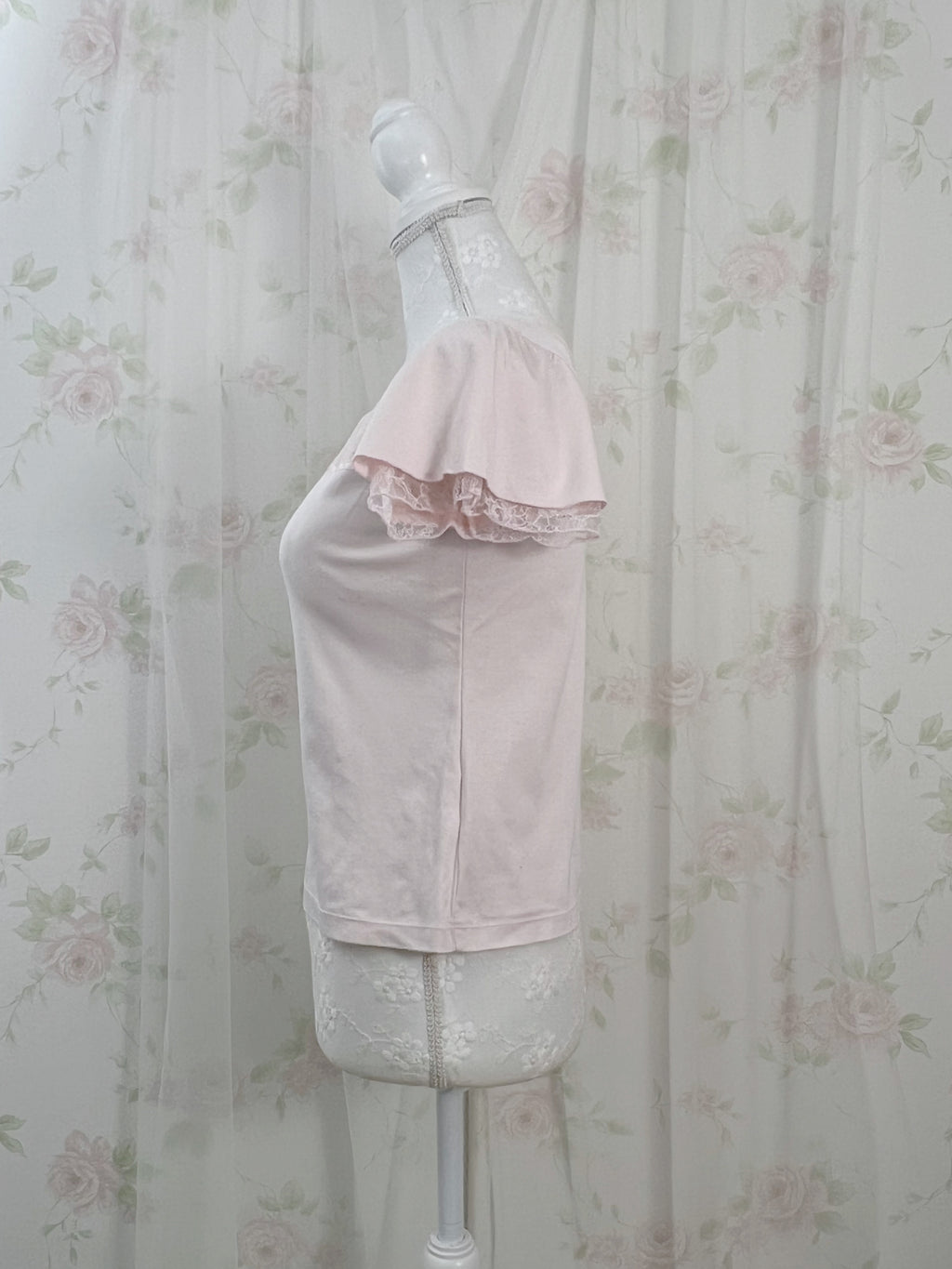 L'EST ROSE French Sleeve Cotton T-Shirt (Pink)