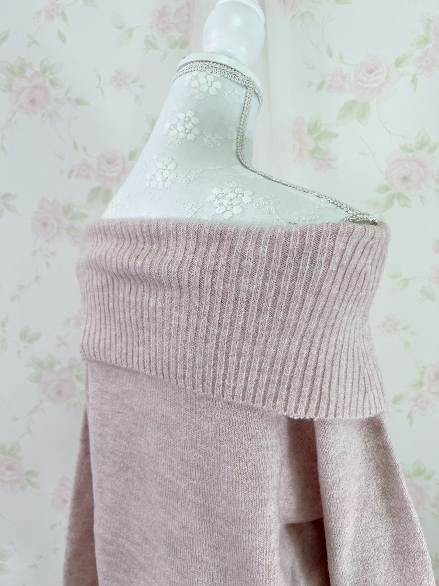 Honeys Off Shoulder Soft Knit Top (Sweet Pink)