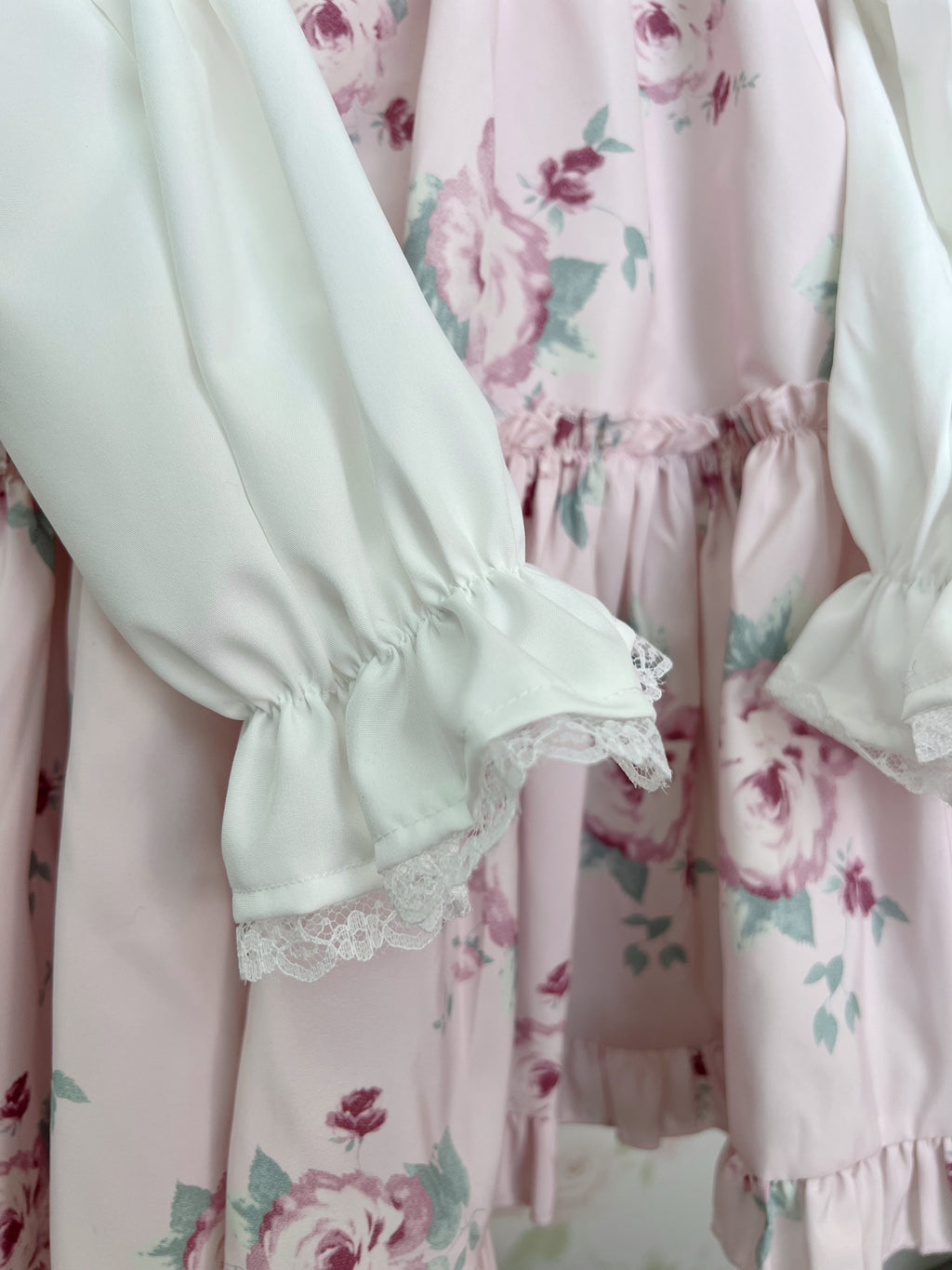 majoretty Floral Lace Collar Dress (Pink)