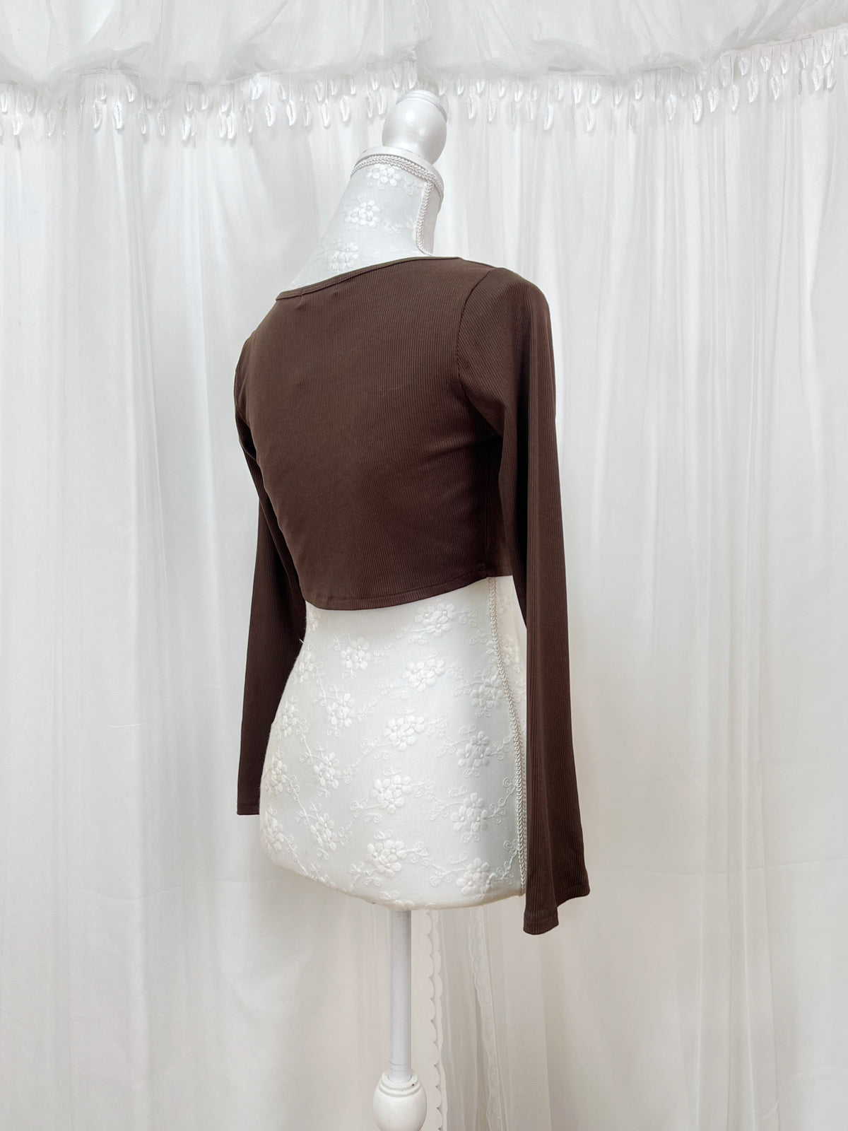 Passion room front tie cardigan (Chocolate)