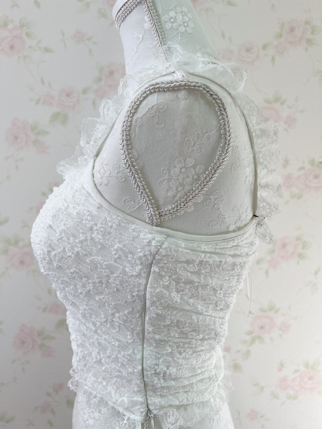 Lacy Halter Neck Camisole (White)