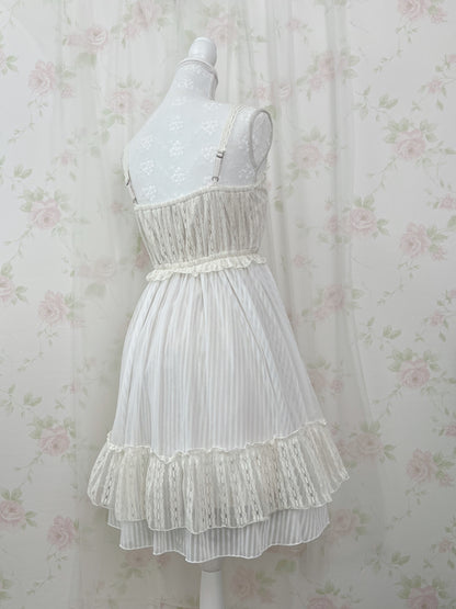 axes femme POETIQUE Striped Tulle Camisole Dress