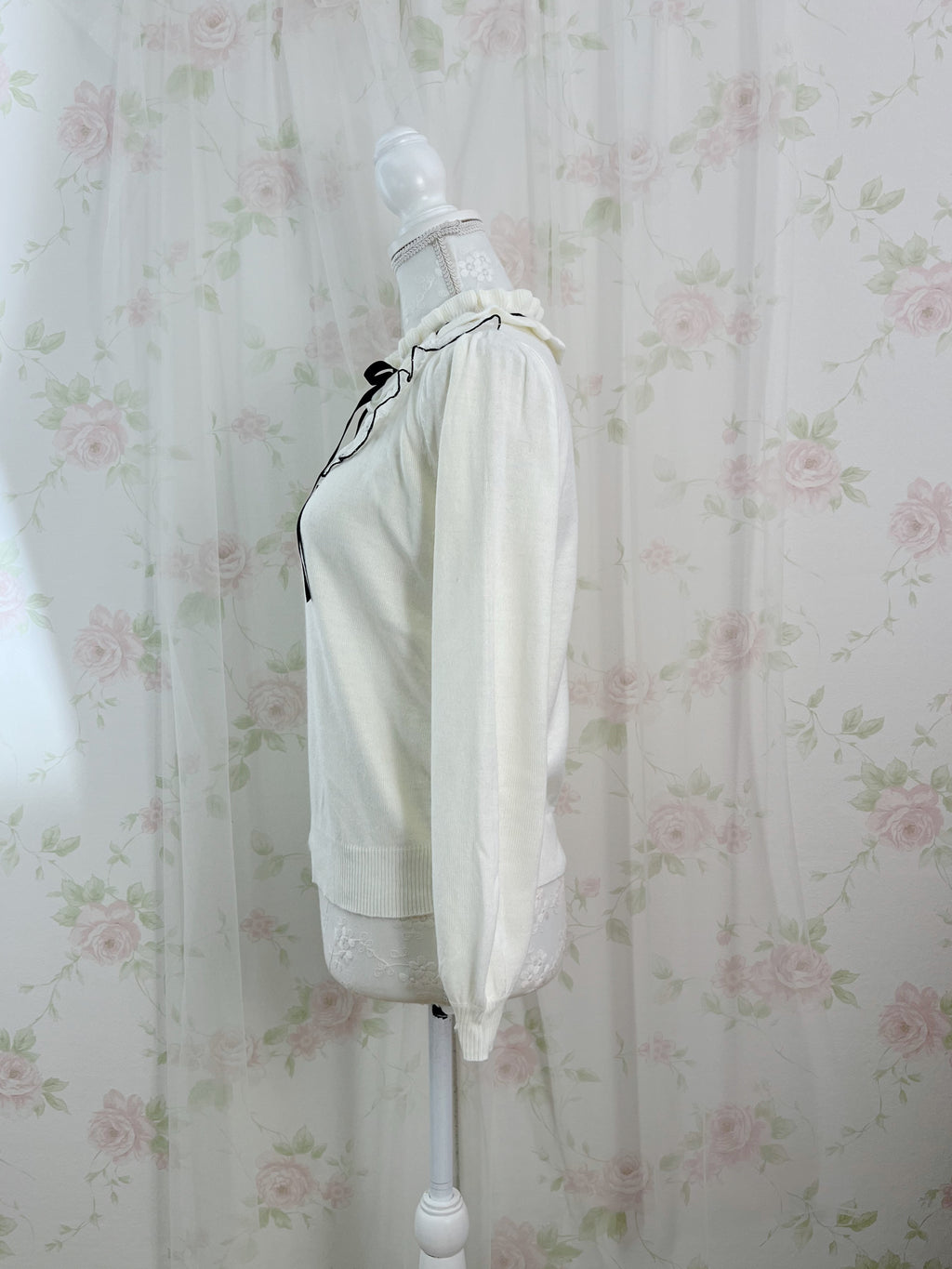 Secret Honey Lace Front Dolly Knit Top (Ivory)