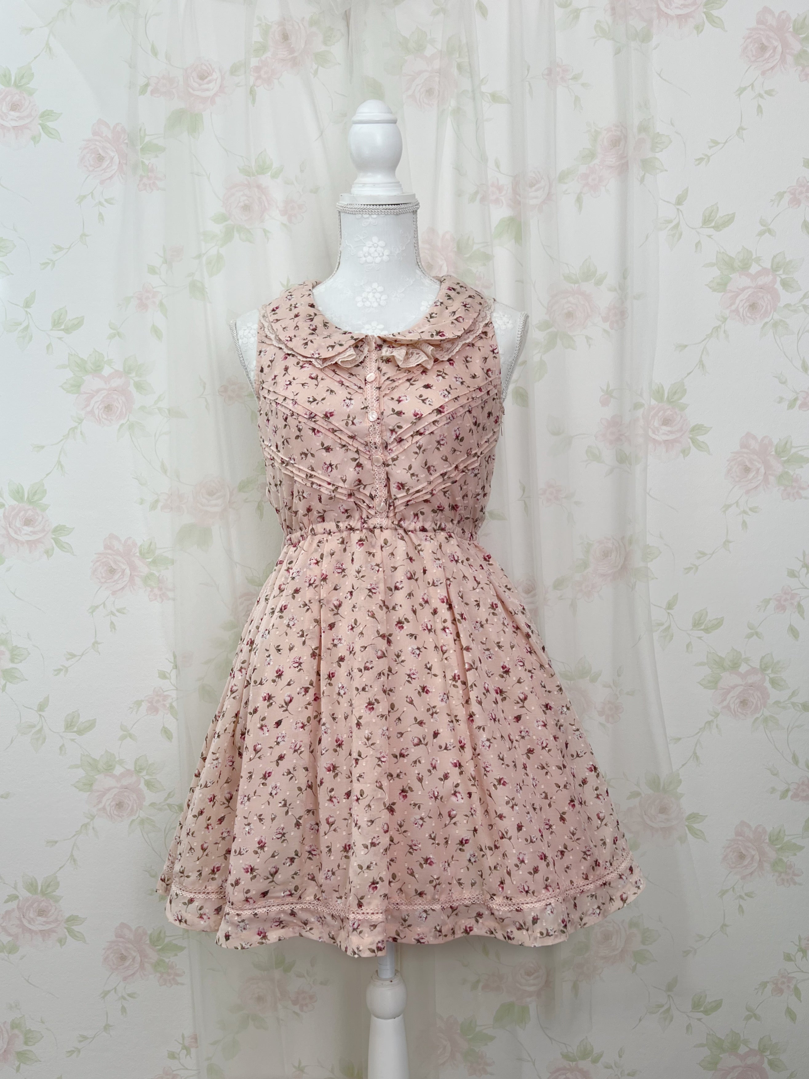 L'EST ROSE Floral Dolly Collar Dress