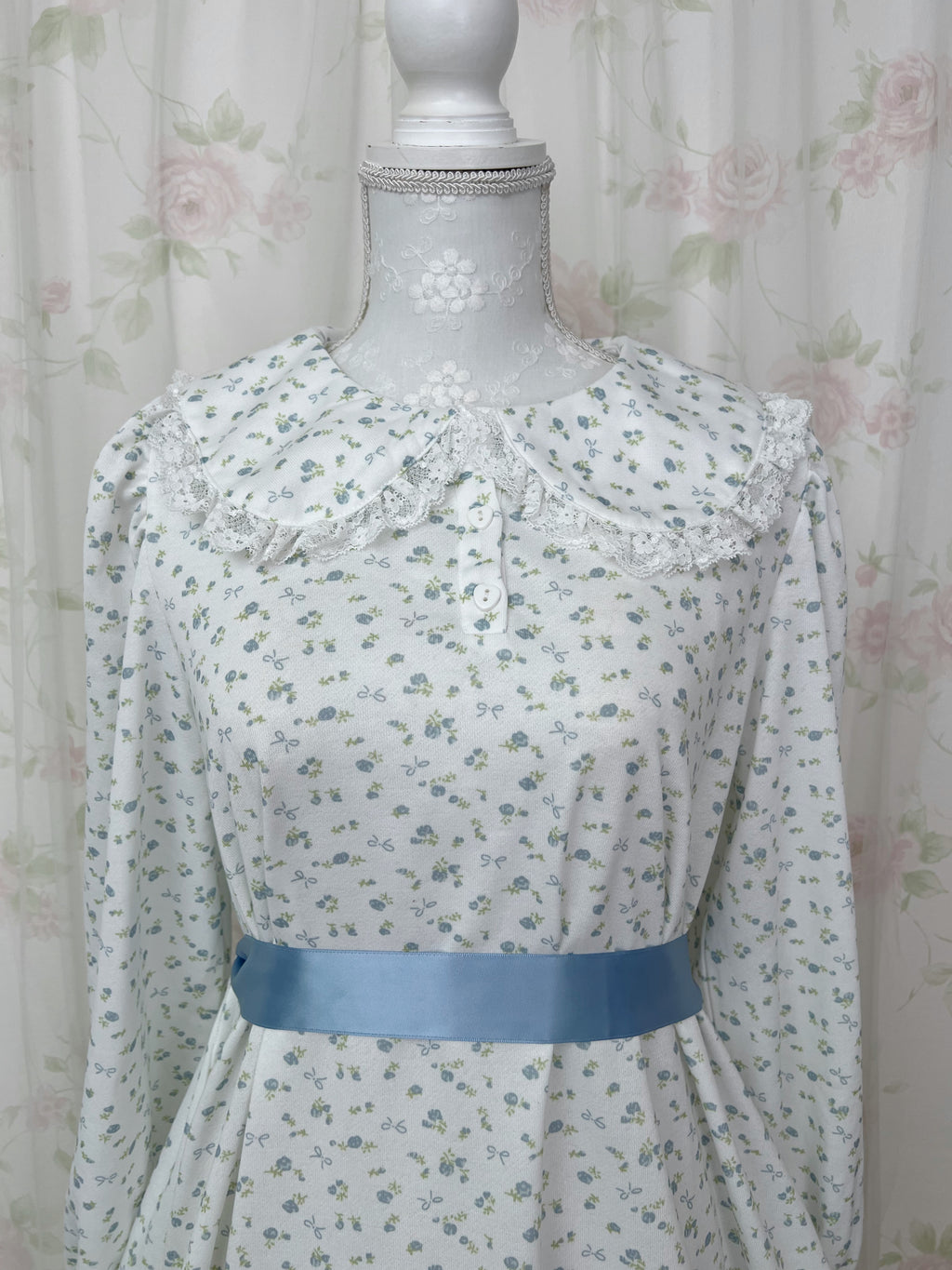 majoretty Petite Floral Tiered Dress (Blue)