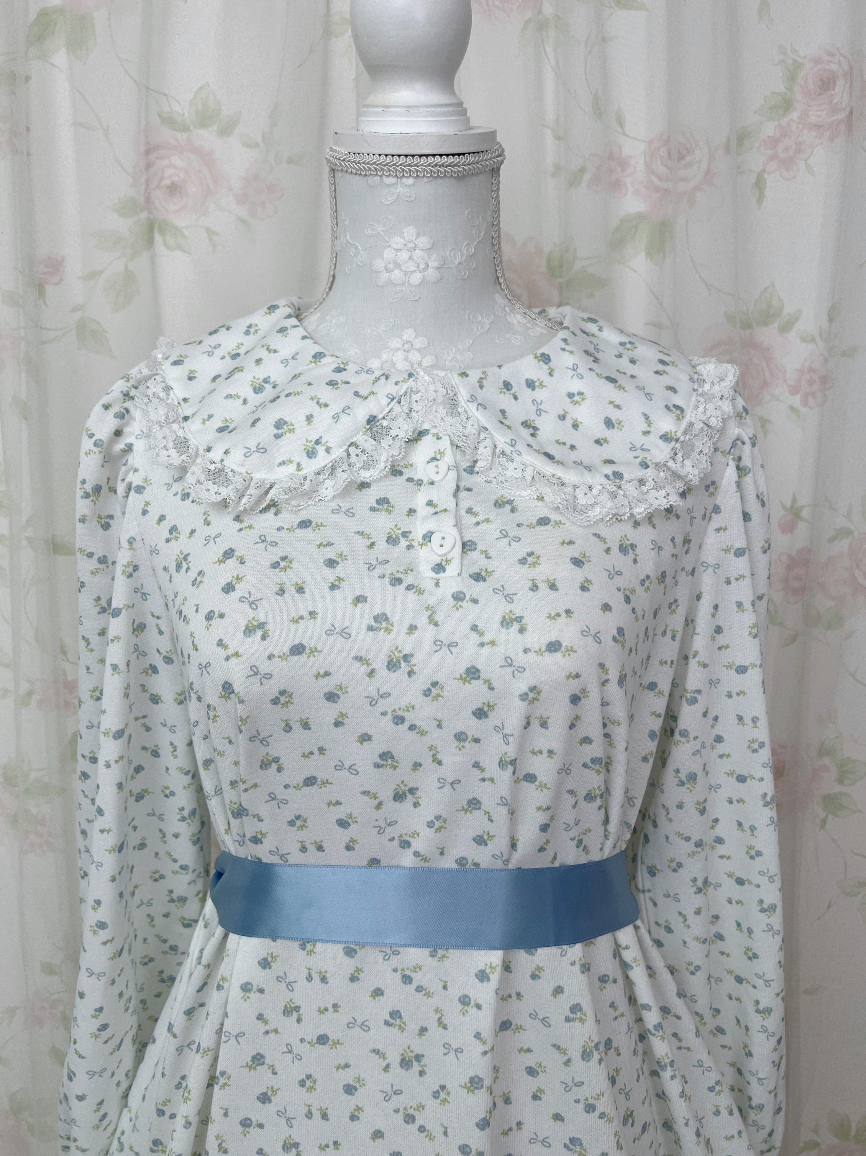 majoretty Petite Floral Tiered Dress (Blue)