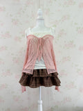 Lacy Double String Cardigan (Peach Pink)