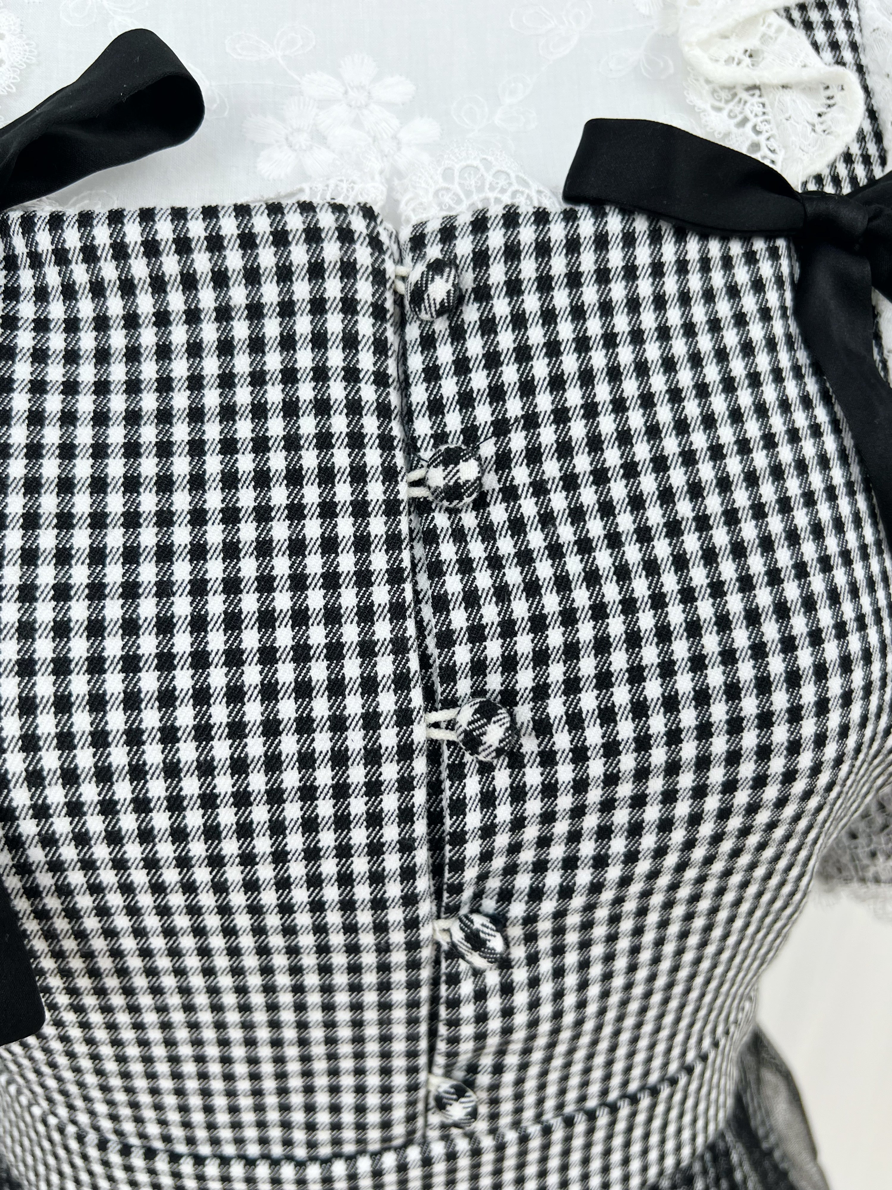 BUBBLES Side Ribbon Checked Dress