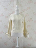 Shoujo Bow Sleeve Marshmallow Sweater (Vanilla)