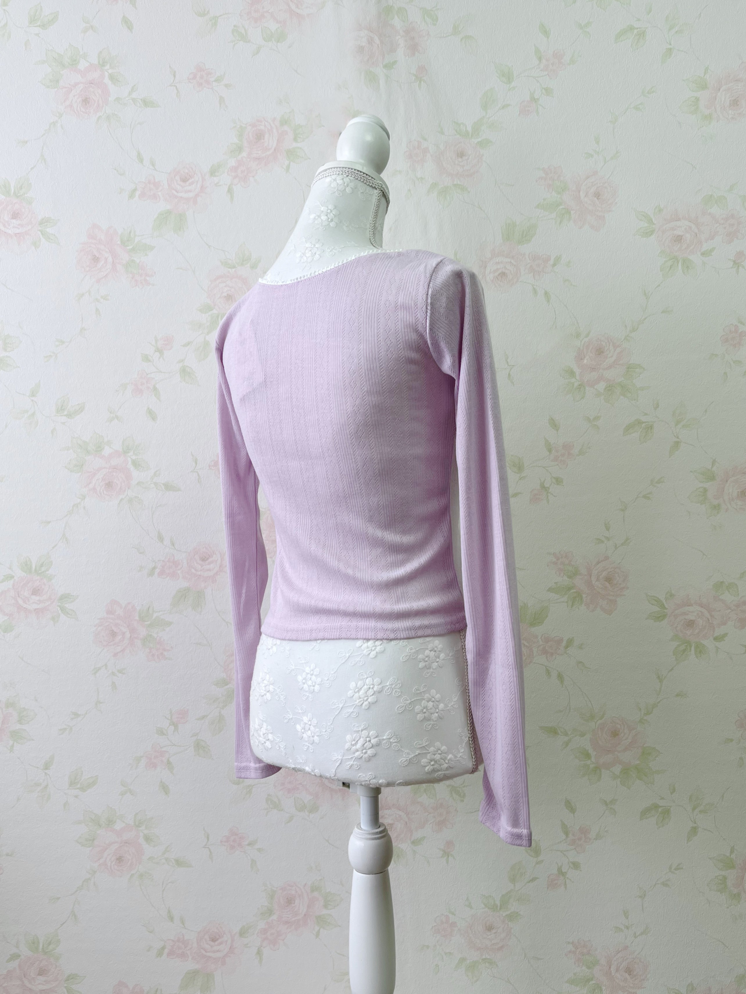 (24%OFF)Coquette Girly Top (Purple Pink)