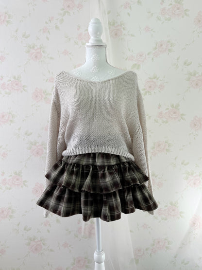 GRL Soft Loose Gyaru Sweater (Beige)
