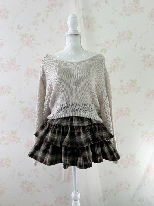 GRL Soft Loose Gyaru Sweater (Beige)