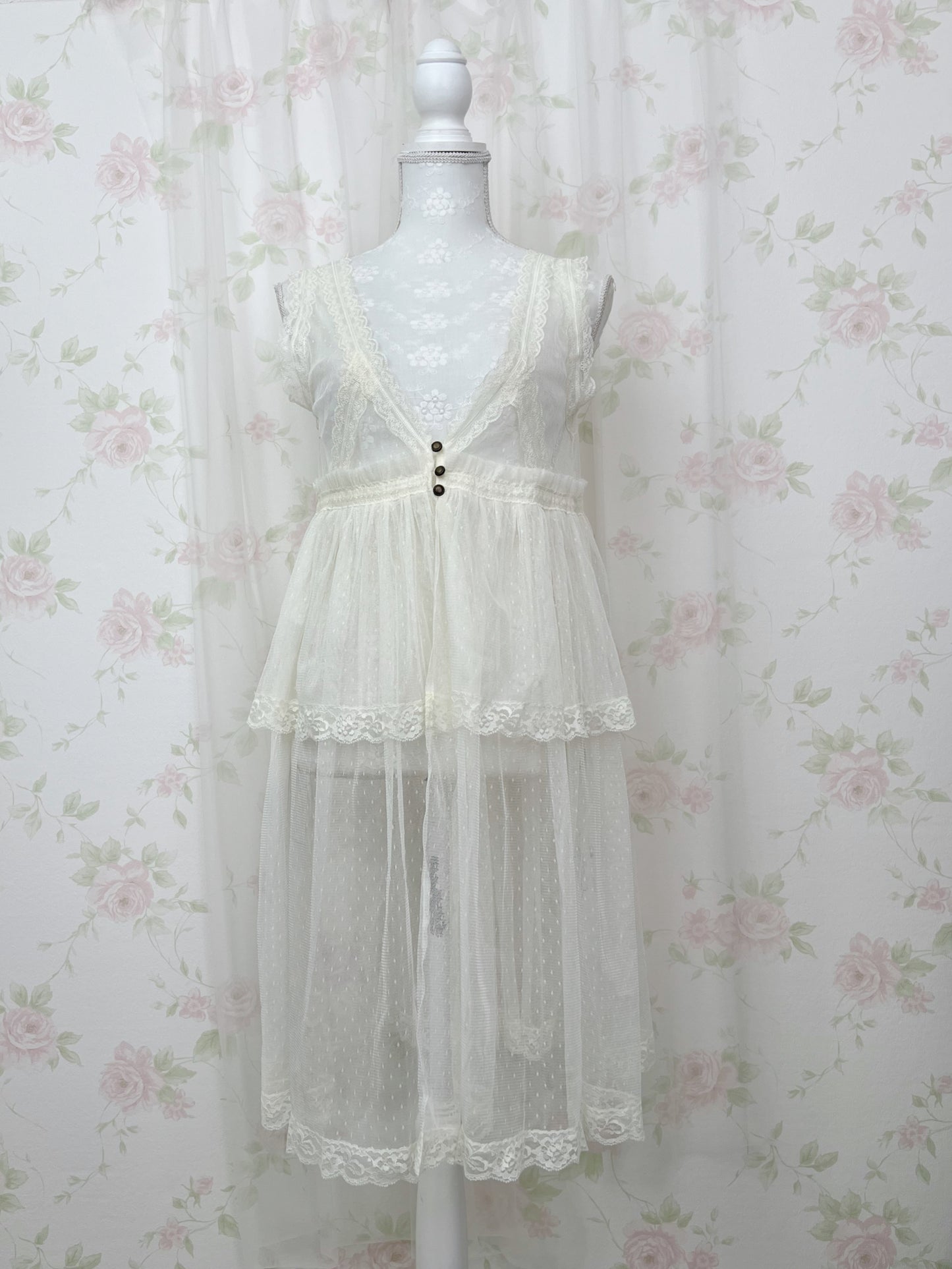 axes femme Princess Tulle Long Gillet (Ivory)