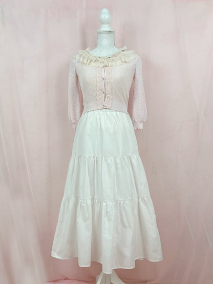 la Bala Crystal Button Cardigan (Baby Pink)