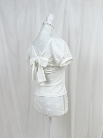 (16% OFF) GRL Back Bow Shoujo Top (White)