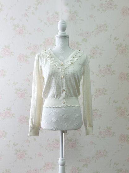 LIZ LISA White Rose V Cardigan (White)