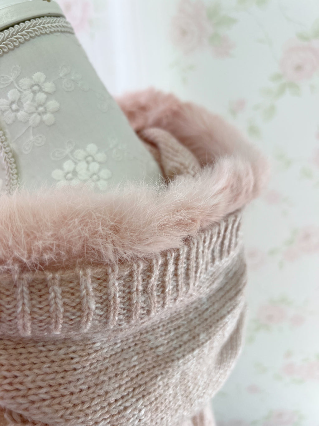 mezzo piano Rabbit Fur Poncho (pink)