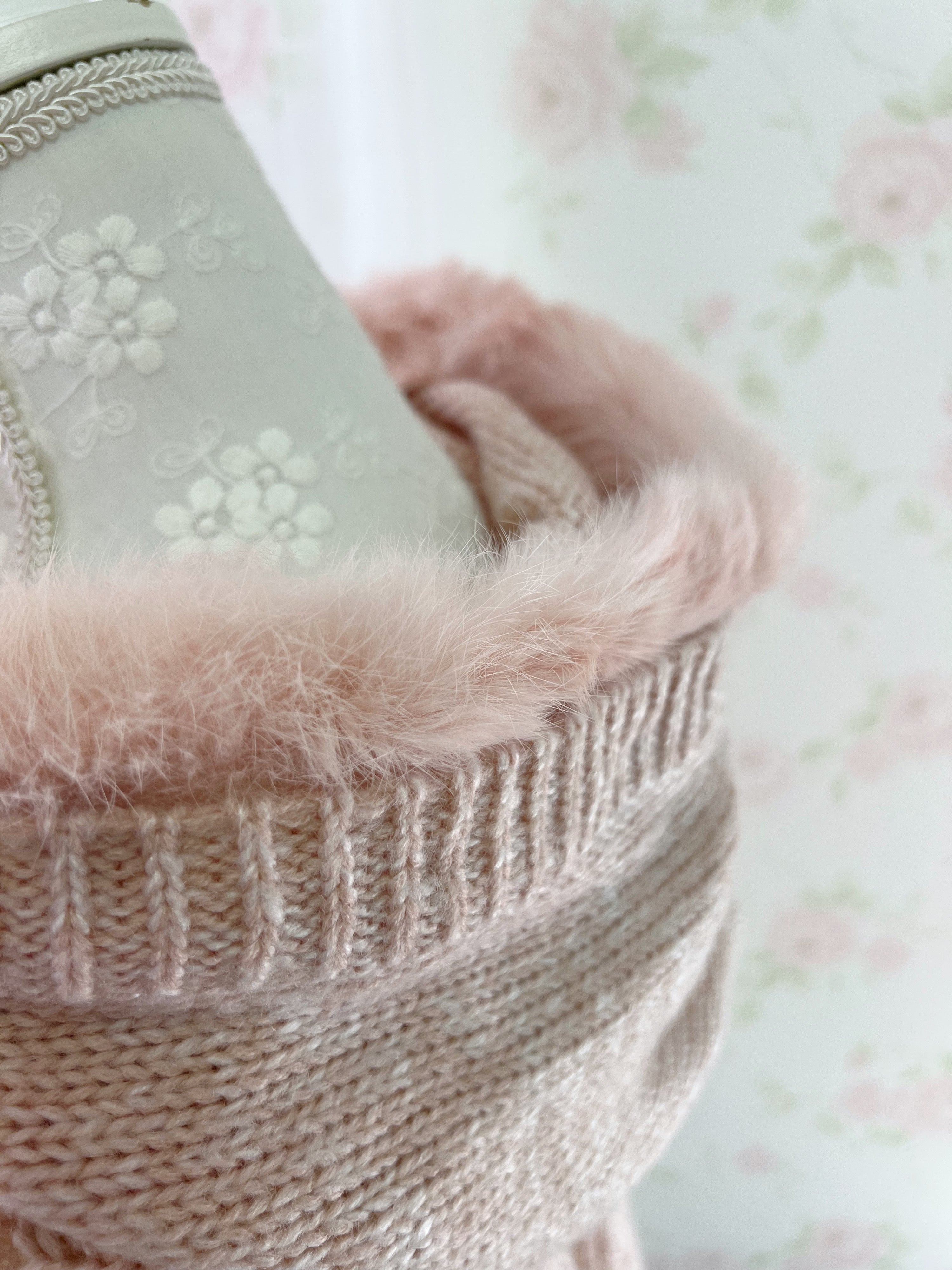 mezzo piano Rabbit Fur Poncho (pink)