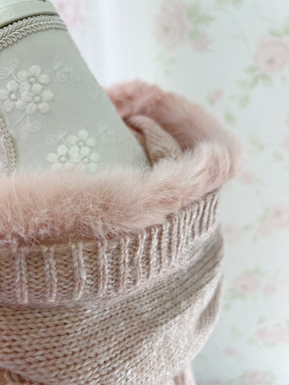 mezzo piano Rabbit Fur Poncho (pink)