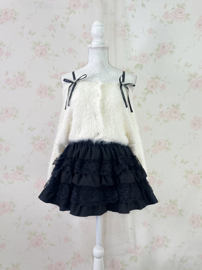 GRL Off Soulder Ribbon Sweater (Ivory)