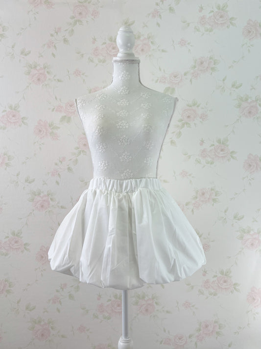 GRL Balloon Mini Skirt (White)