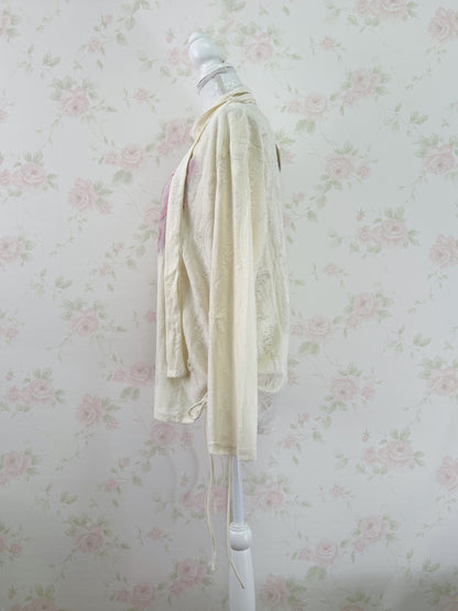 Butterfly Printed Damaged Long Sleeved Top