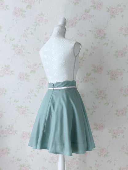 PATTERN Waist Buckle Flare Skirt (Green)