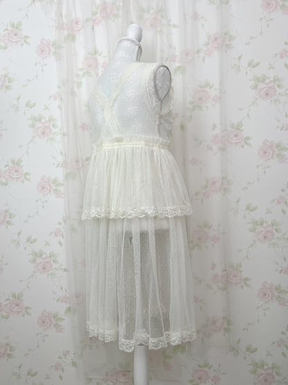 axes femme Princess Tulle Long Gillet (Ivory)