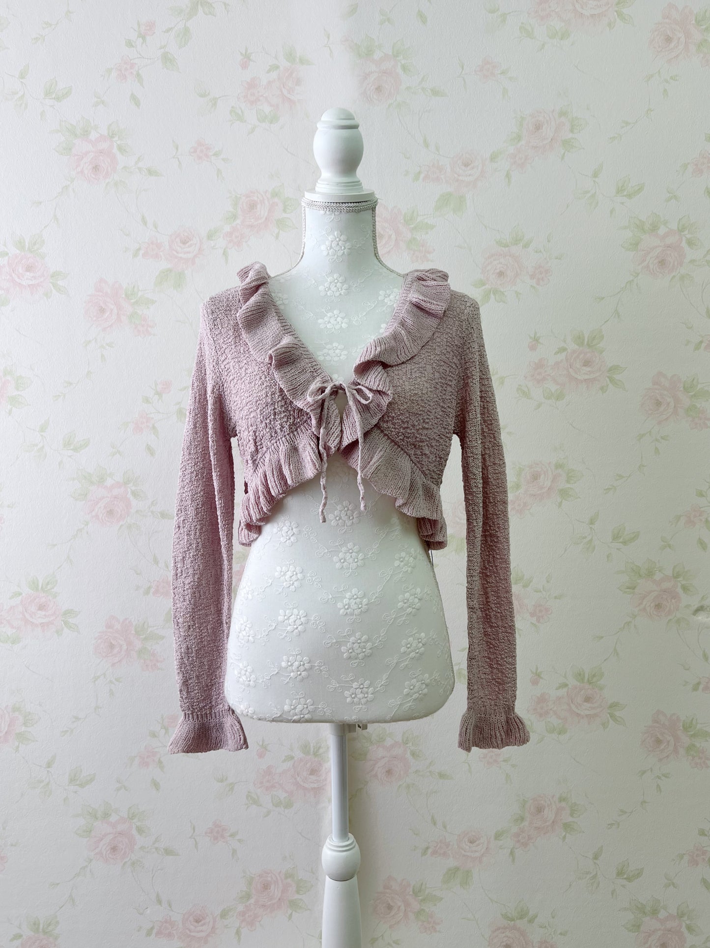 (12% OFF) GRL Shoujo Girlie Ruffled Cardigan (Pink)