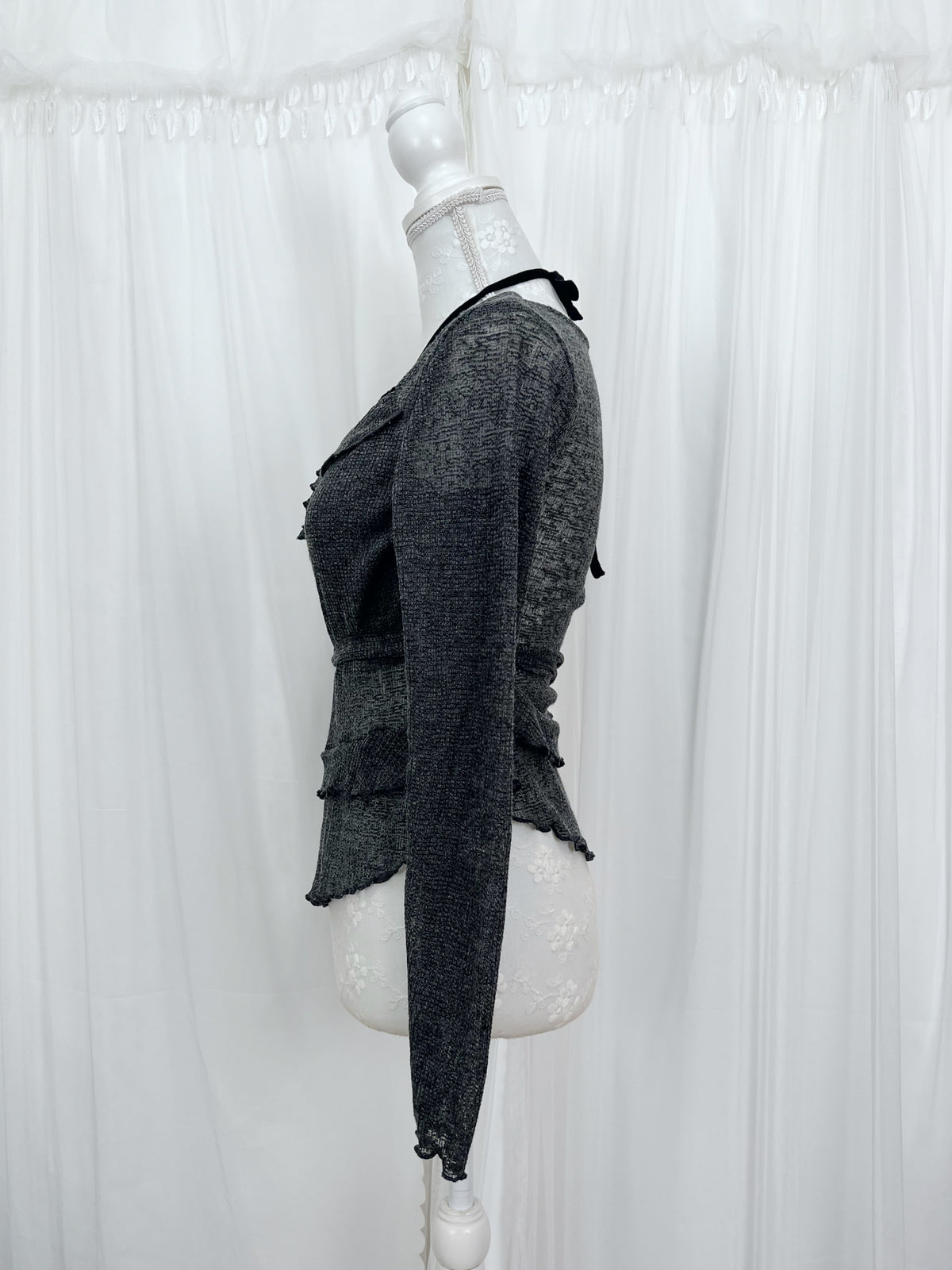 Halter neck Layered Like Top (Gray)