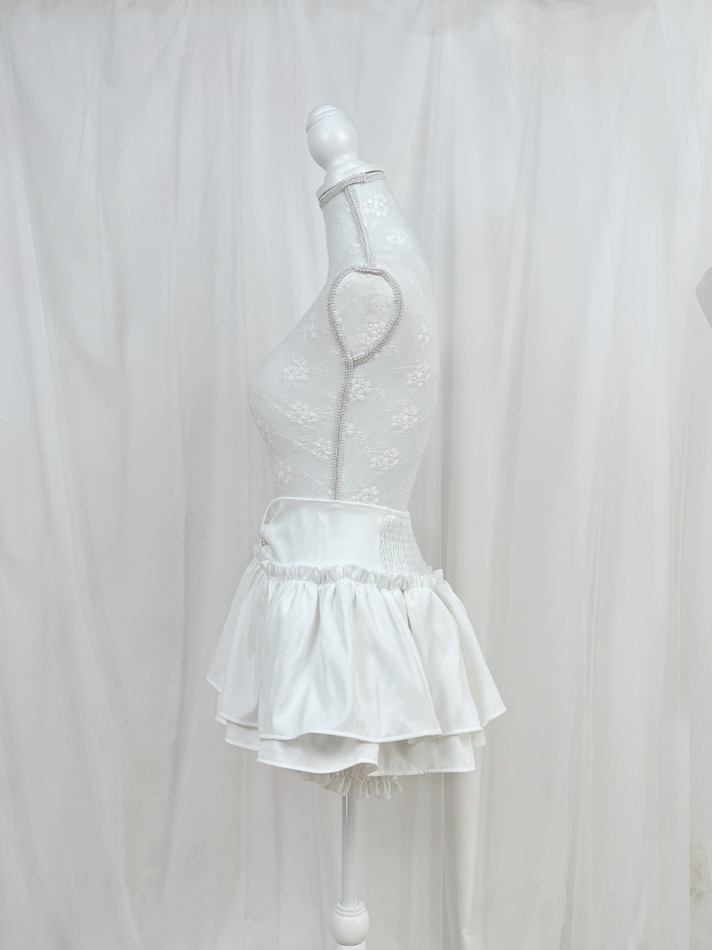 GRL Ribbon Waist Skirt Pants (White)