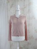 Pink Strawberry Lace Sleeve Hoodie