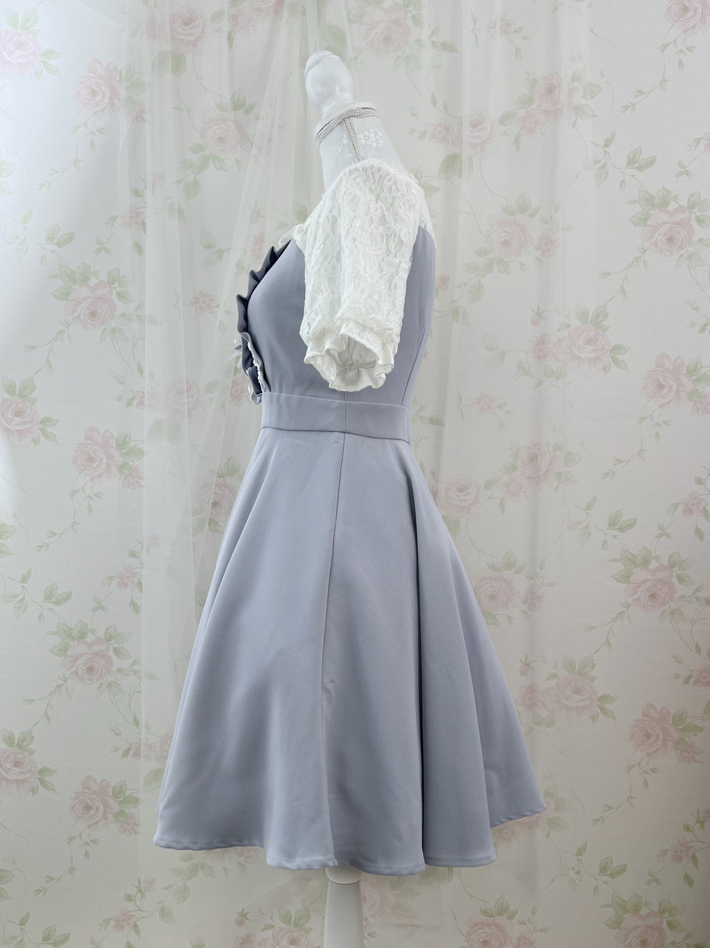 mille fille closet Lace Sleeve Dolly Dress (Blue)