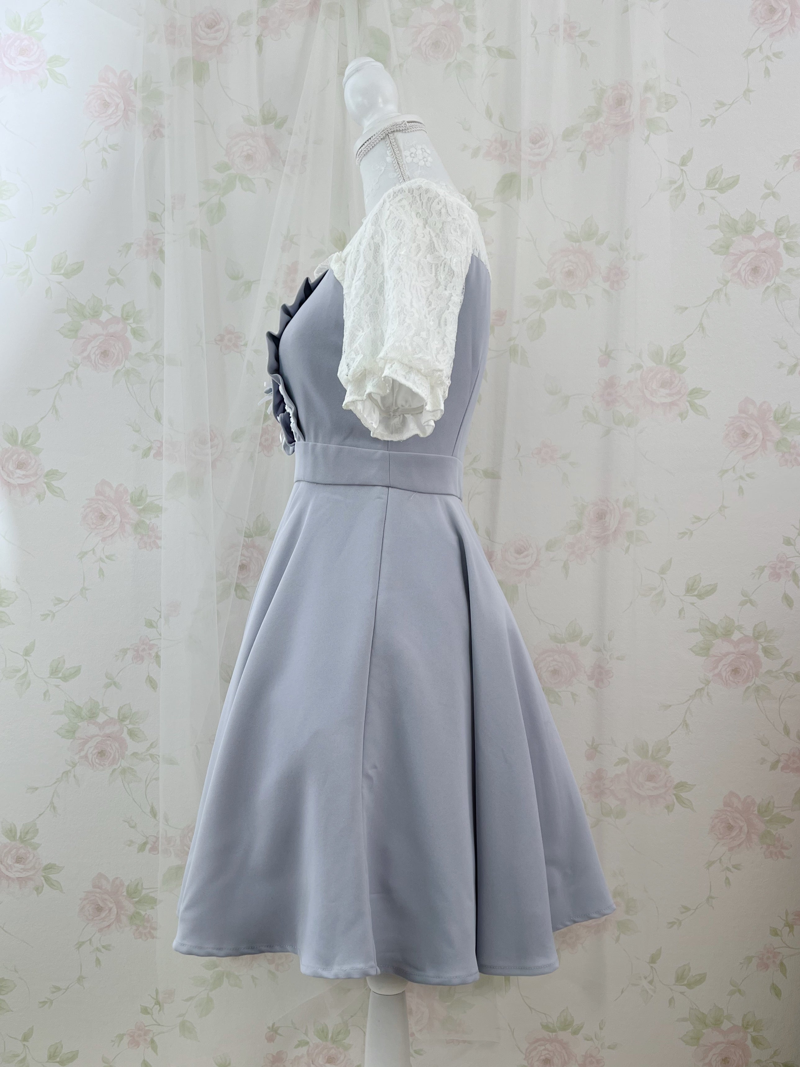 mille fille closet Lace Sleeve Dolly Dress (Blue)