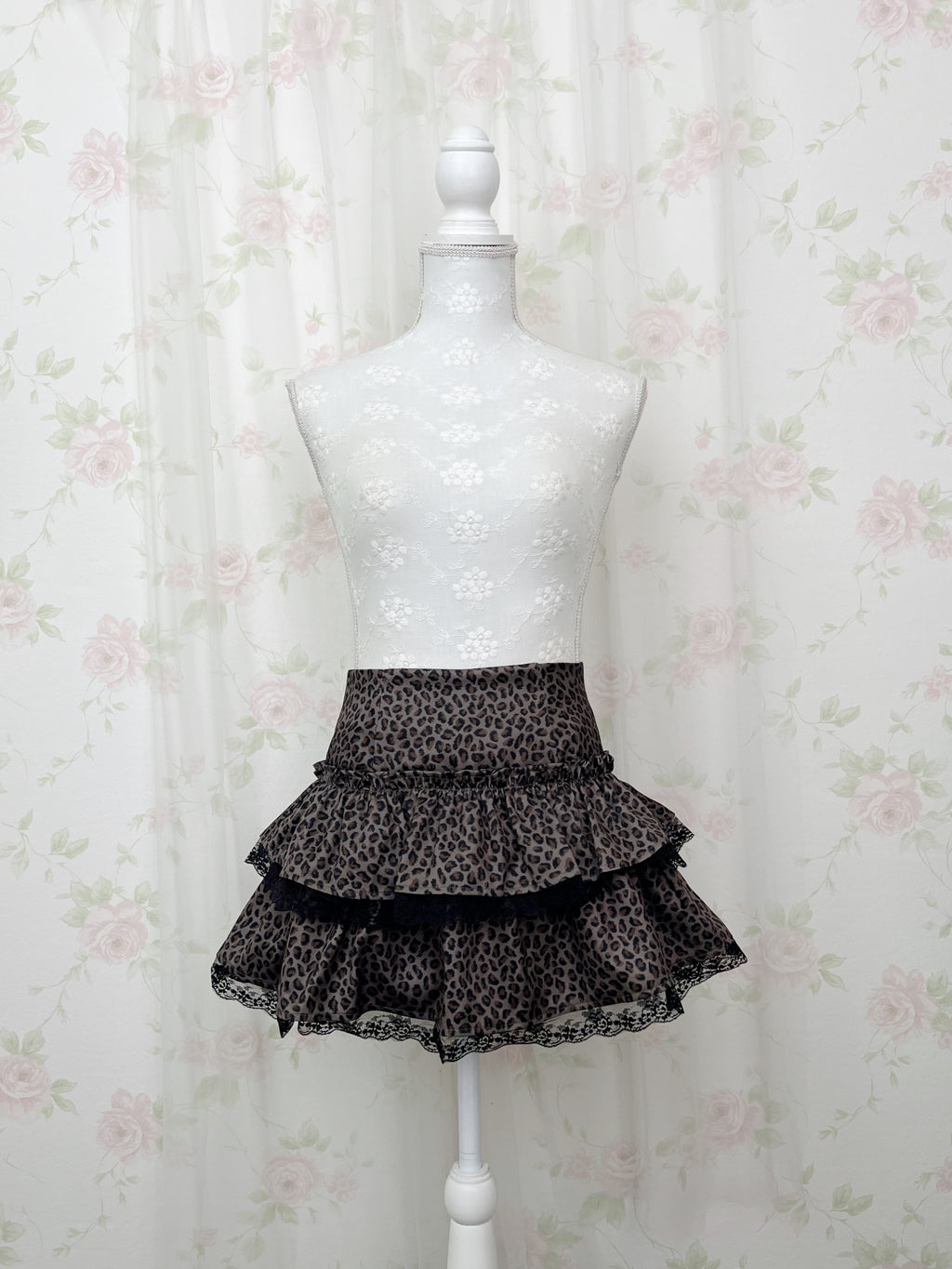 Leopard Tiered Mini Skirt