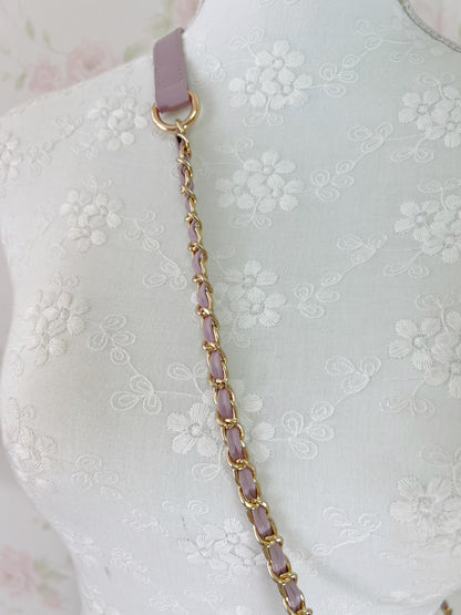 Quilting Fur Shoulder Bag (Purple Pink)