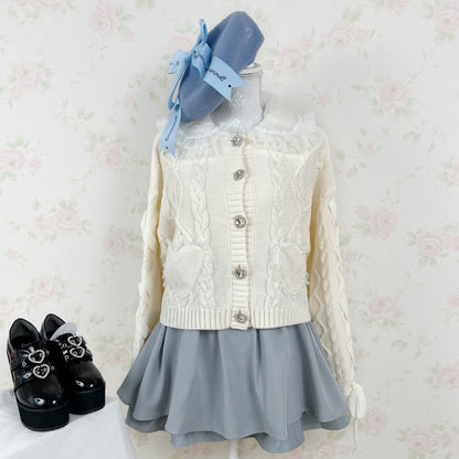 Cinnamoroll Logo Printed Bow Beret (Blue)