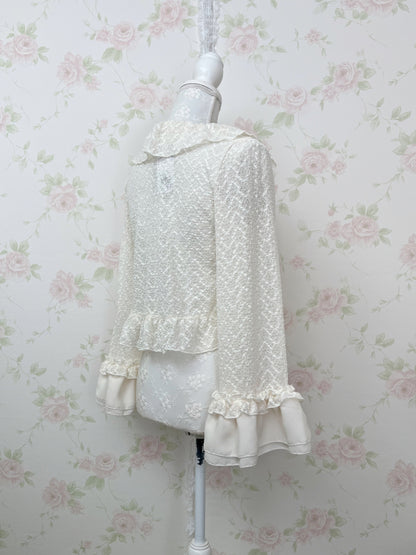 axes femme Lacy Y2K Revival Cardigan (Ivory)