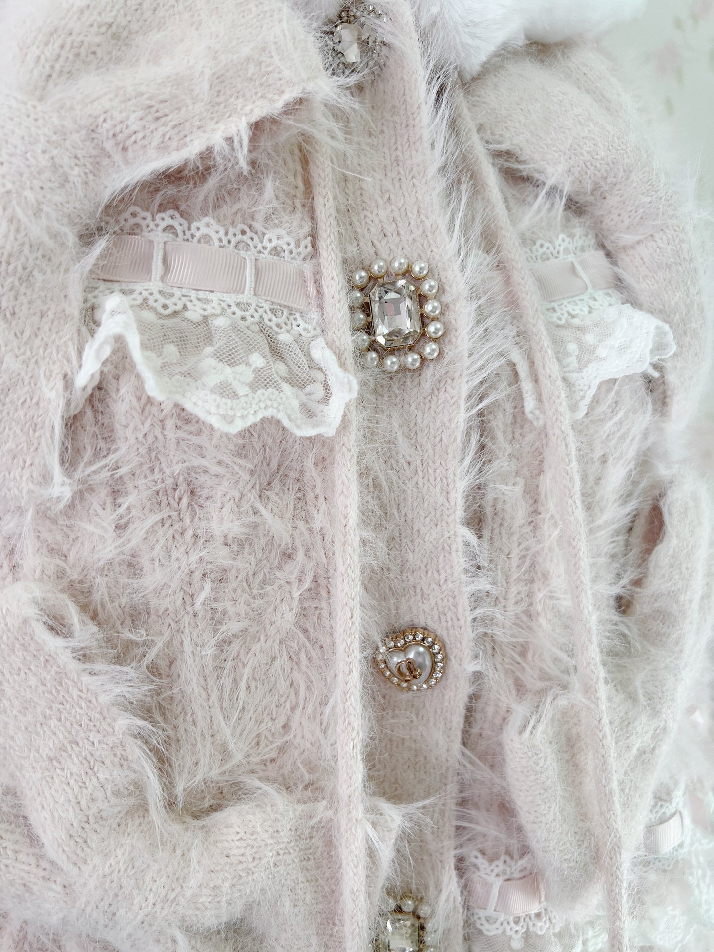LIZ LISA Big Bow Lace Poncho Coat (Pink)