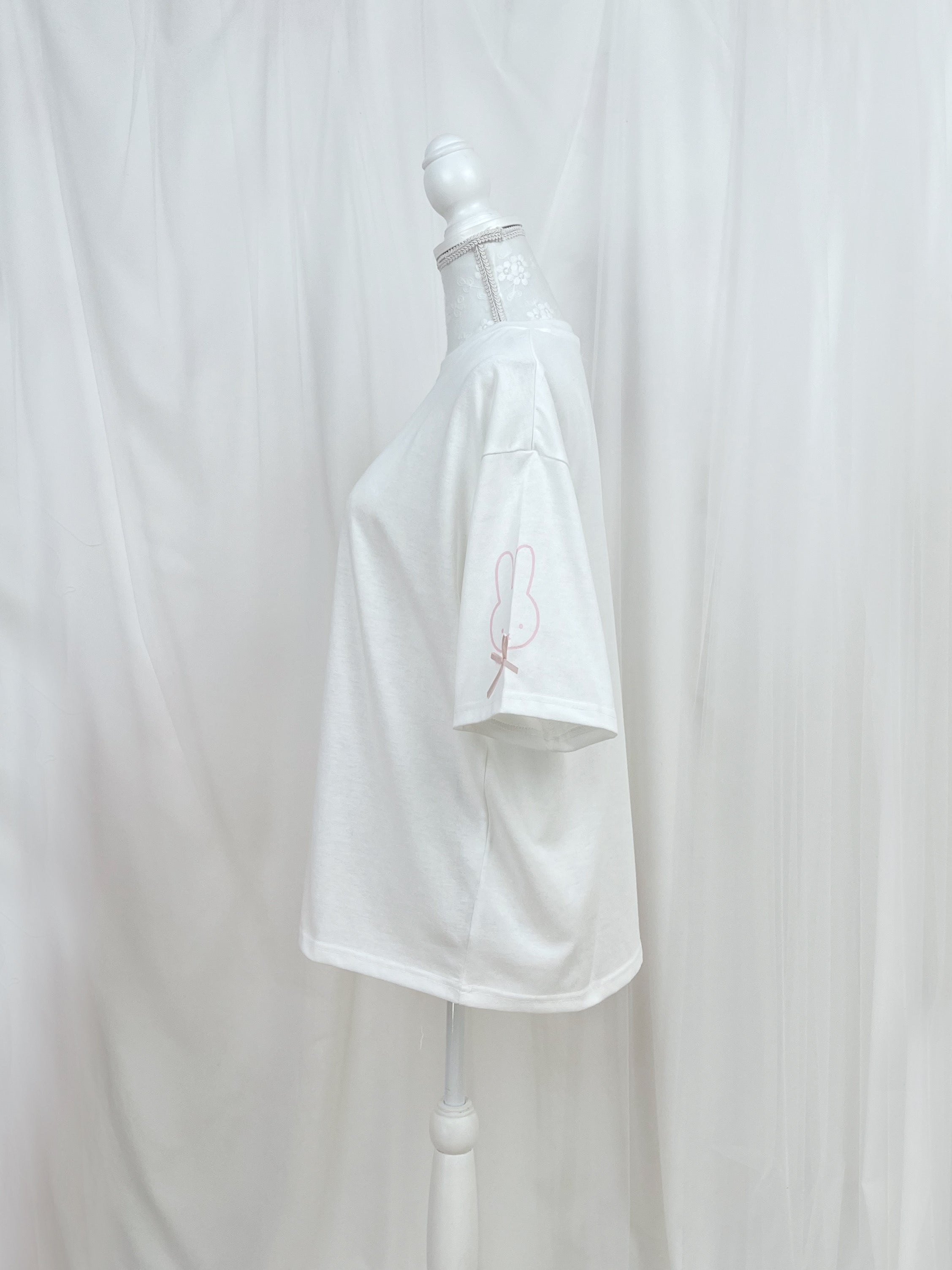 miffy Sleeve Face Print T-Shirt (White)