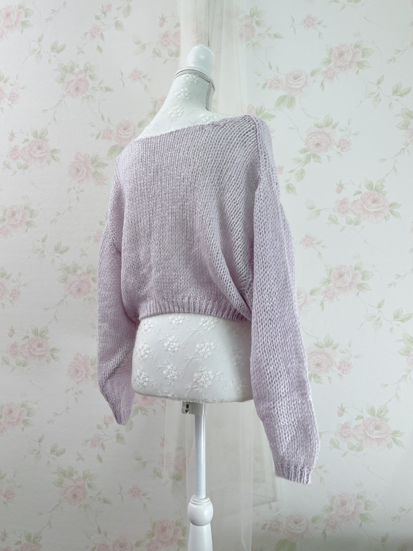 GRL Soft Loose Gyaru Sweater (Purple Pink)